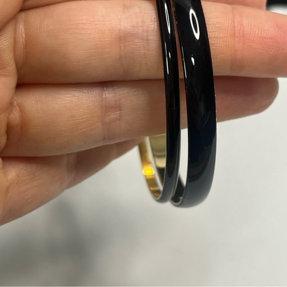 black gold bangle thick and thin boho 2.5 inch - Picture 3 of 5